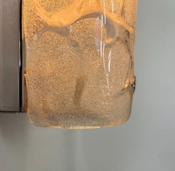 Image 1 of Paire d'appliques vintage en verre murano et métal chromé, Italie, 1960