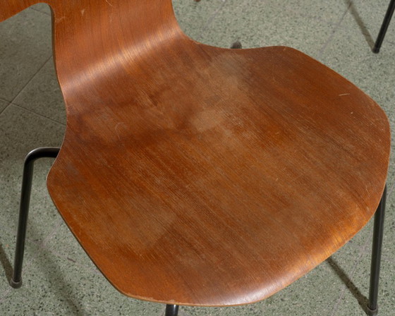 Image 1 of 6x Fritz Hansen Hammer Silla Arne Jacobsen