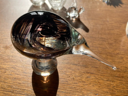 Hokitika Glass Studio, Nuova Zelanda Uccello Kiwi in Vetro d'Arte Fatto a Mano – 7 cm