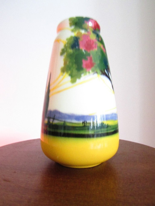 Saint John of the Desert vase, signed MBaptiste