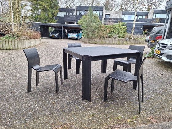 Image 1 of Striptafel met 4 stoelen - Gijs Bakker Castelijn - 1970