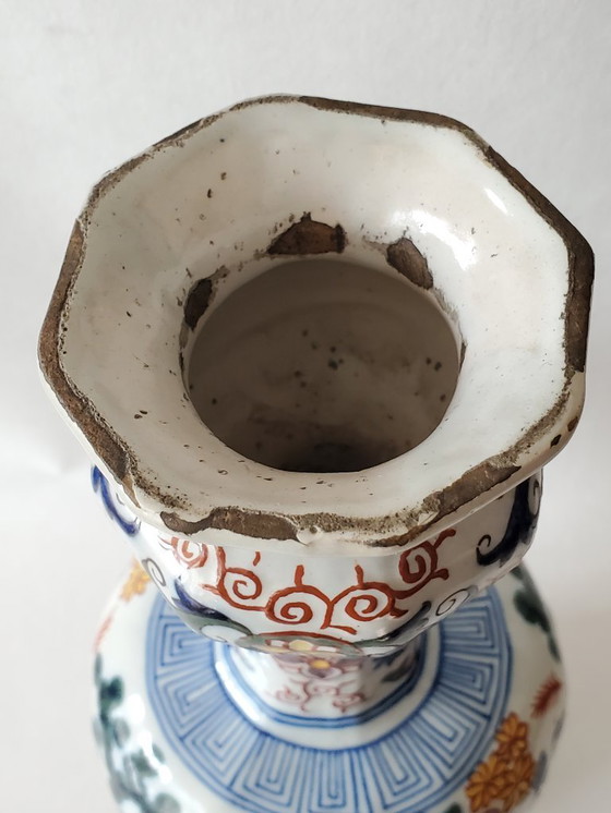 Image 1 of Polychrome Delftware bottle vase - Circa 1800 (ref 3870)