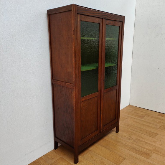 Image 1 of Bibliothèque murale vintage antique, armoire en porcelaine, vitrine.