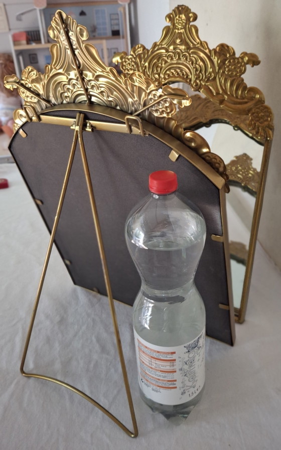 Image 1 of Paire louis xv gilded mirrors/ freestanding/mounted/gold/metal/vintage/50/60/midcentury modern quality
