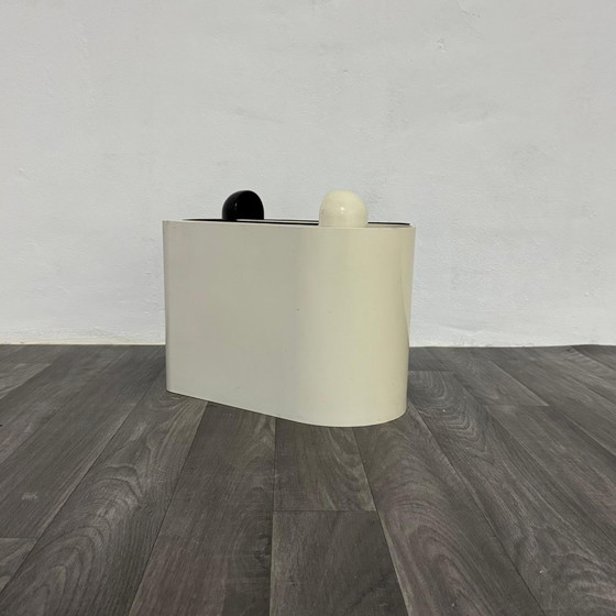 Image 1 of Bilumen Magazine Rack Black/White Rodolfo Bonetto Design 1960's