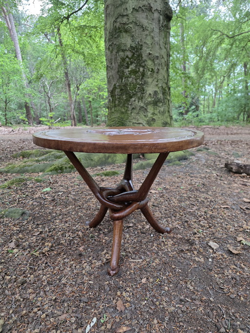 Mesa auxiliar africana orgánica vintage