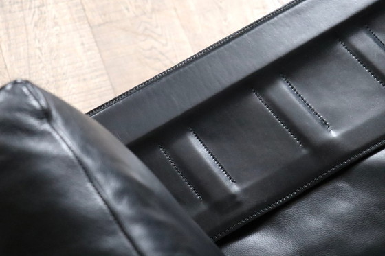 Image 1 of Dreisitzer-Sofa Diesis aus schwarzem Leder von Antonio Citterio für B&B Italia, 1970er Jahre