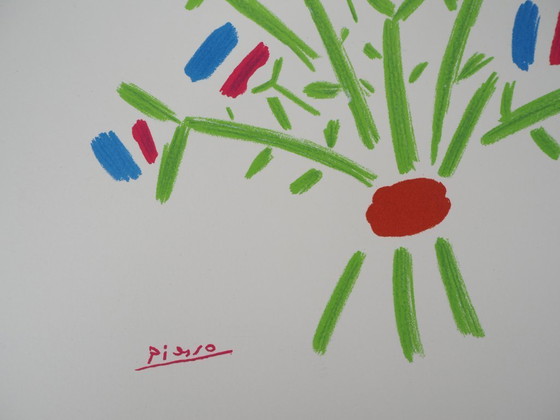 Pablo Picasso: The Blue, White, and Red Bouquet, Signed Lithograph – Lithographs & prints, Paper (photo 2 of 5)