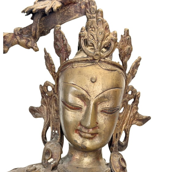 Mañjuśrī nepalese antico – Valle di Kathmandu, XIX secolo – Sculture, Bronze (photo 2 of 11)