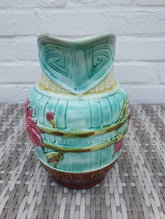 Image 1 of Antique A. Mouzin - Lecat majolica jug - ca 1900 - good condition
