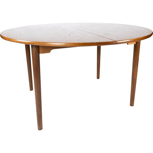 Mesa de comedor vintage de roble oscuro, danesa, años 60