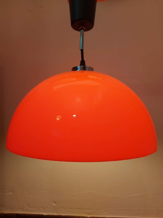 Image 1 of Orange Space Age design pendant lamp, 1970s