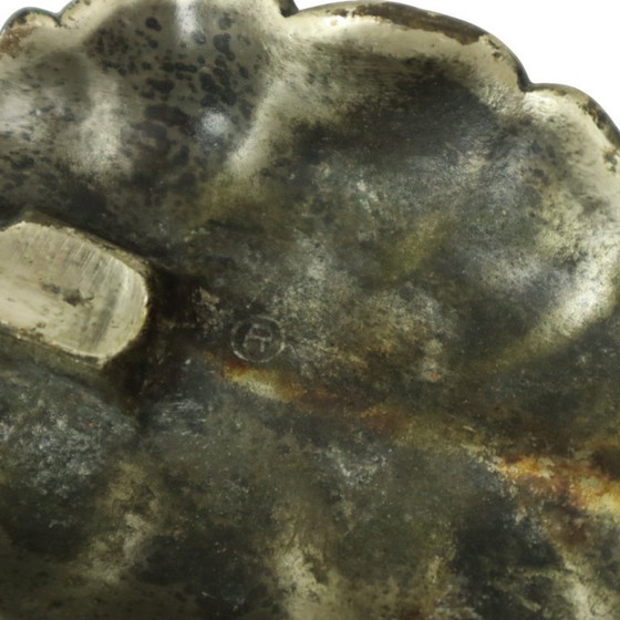 Image 1 of Grote Zonnebloem Asbak Verzilverd Brons S. Agudo