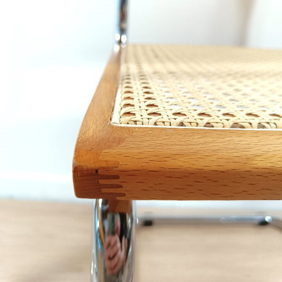 Set van 4 Cesca Stoelen van Marcel Breuer - Made in Italy – Eetkamerstoelen, Wood, Vintage (photo 8 of 8)