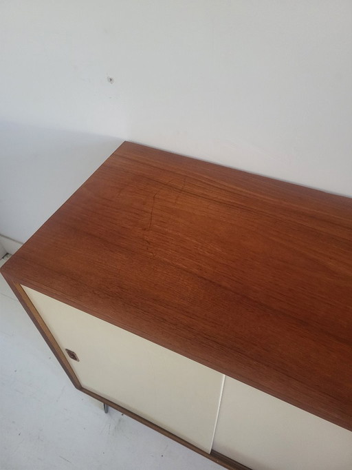 Vintage Sideboard Cream White Hairpin Legs