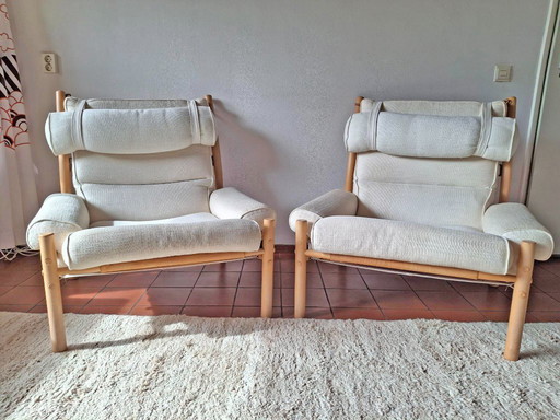 Set van 2 vintage Inca Safari lounge stoelen – Arne Norell