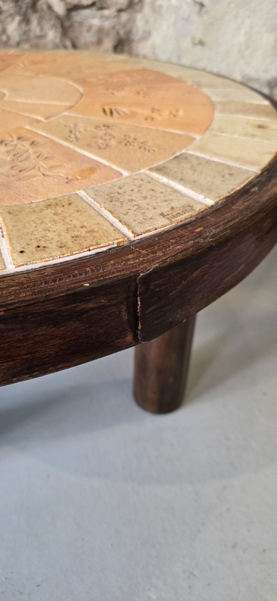 Image 1 of Raymonde Le Duc (geb. 1929) – Couchtisch aus Keramik und Holz, Vallauris, um 1960