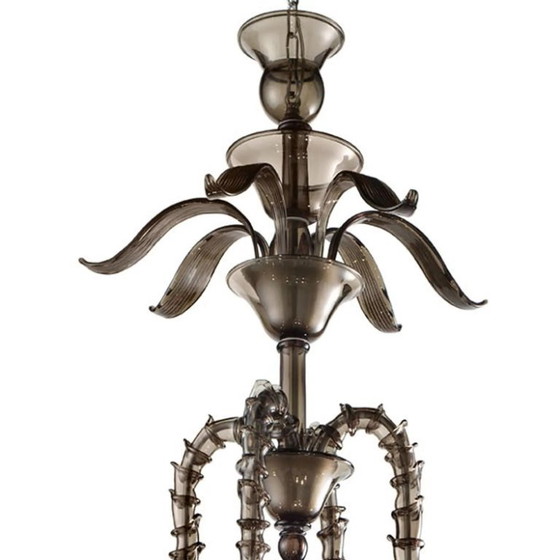 Image 1 of Stunning Modern Smoked-Fumè “Ca’ Rezzonico” Murano Glass Chandelier