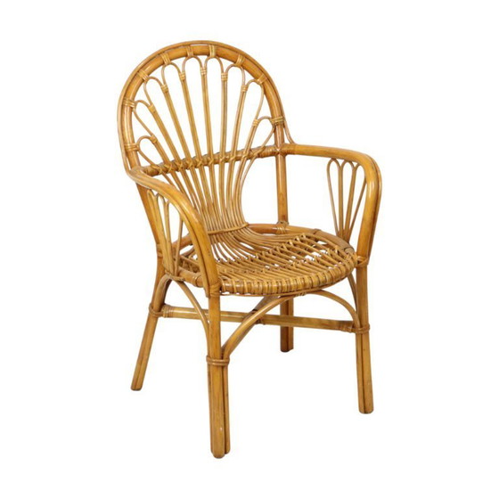 Image 1 of Vintage Rotan Stoel Fauteuil Boho Design Jaren 70