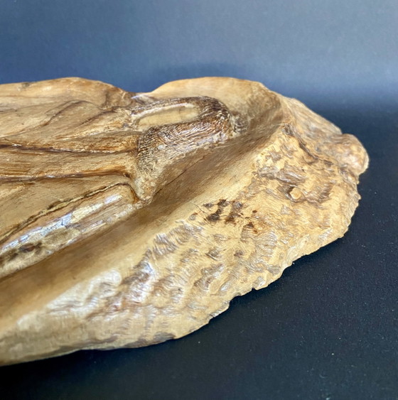 Image 1 of Organic Brutalist Wooden Wall Sculpture – Hand Carved Art Piece