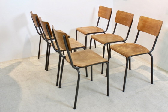 Dutch Design Industrial Plywood Chairs, Dining chairs, Metal, Industrieel (photo 3 of 10)