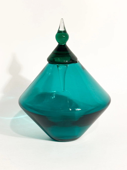 Green Murano Glass Bottle by Alberto Ricci for De Majo, 1993