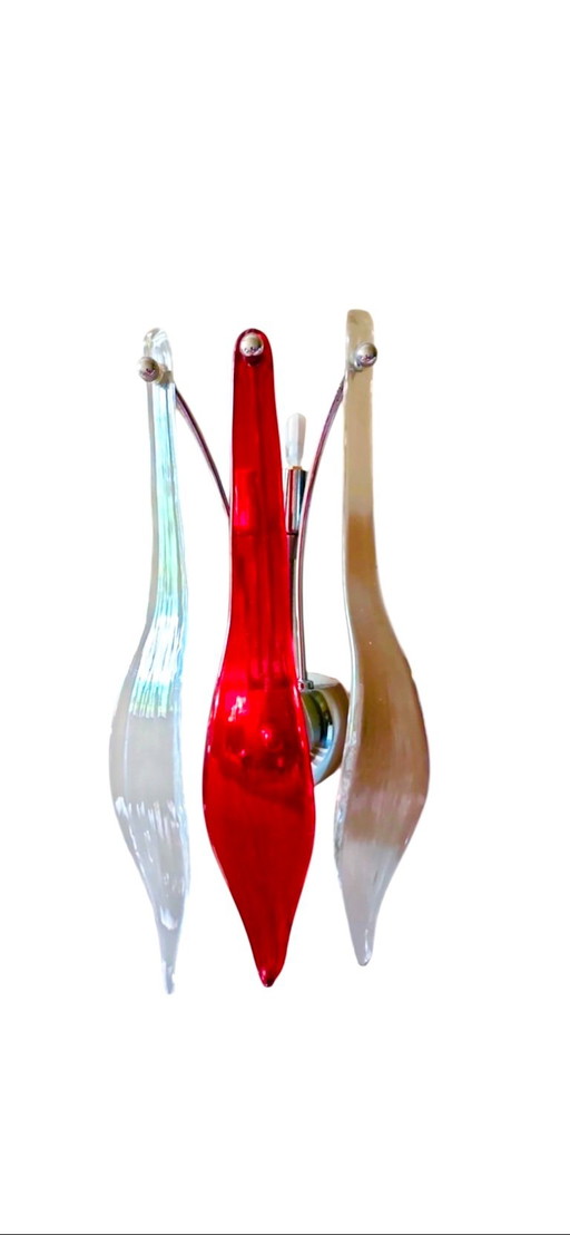 Murano glass wall lights Pair , Italy 2000