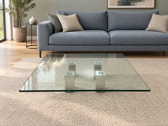 Table basse Van Beek Abel comme neuve + GARANTIE, Tables basses, Verre, rvs, Transparent, Modern (photo 2 sur 7)