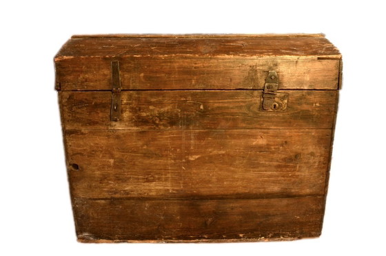 Grand coffre rustique en bois massif, 99x63x81cm – Armoires de rangement, Metal, Wood (photo 3 of 11)
