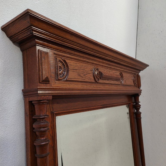 Image 1 of Specchio antico sfaccettato, specchio da camino rustico