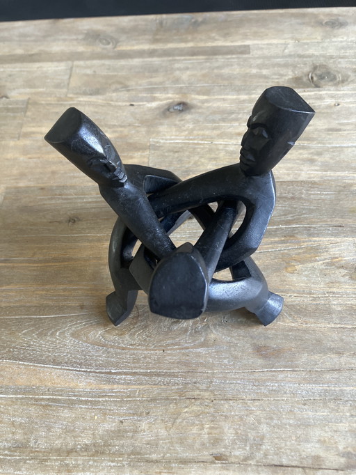 Sculpture africaine en bois sculptée à la main