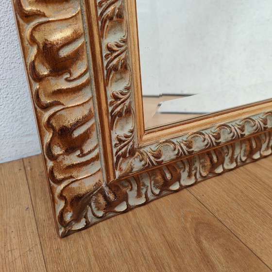 Image 1 of Vintage goudkleurige facet geslepen Regency spiegel schouwspiegel