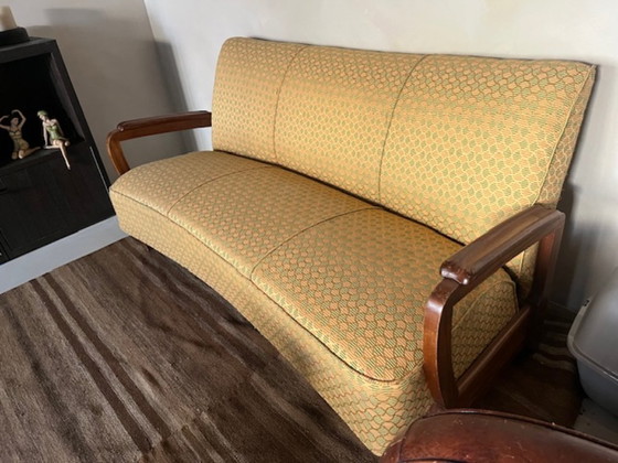 Image 1 of 3 zitsbankje antiek opnieuw bekleed uit Antwerpen