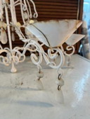 Vintage shabby chic cast-iron candle, chandelier with faux crystals garden home