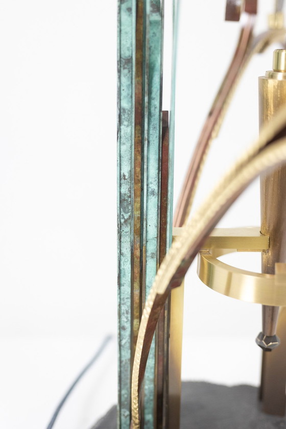 Image 1 of Lampe-Sculpture With Agates - Work by Artisan d'Art
