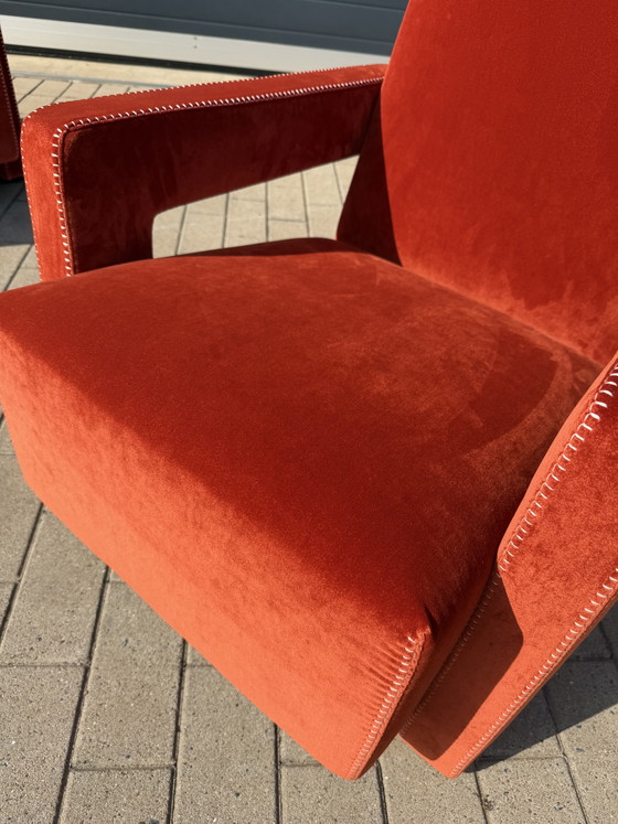 Cassina Utrecht Stuhl Terrakotta, G. Rietveld Neuwertiger Zustand! – Sessel, Textile (photo 13 of 15)