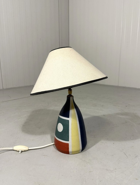 Image 1 of Krösselbach Fayence table lamp by Clare Zänge & Karl-Heinz Löffler 1950's