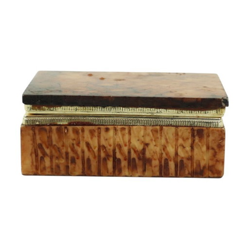 Vintage Smoker's Box Orange Alabaster