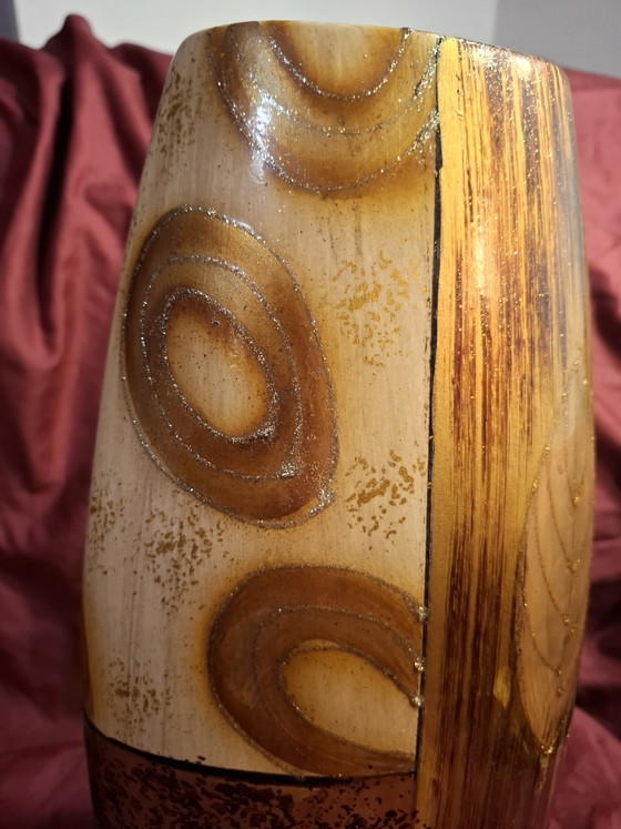 Vintage Mid-Century Modern Sgraffito Ceramic Vase (Bay Keramik Style) - 37cm (photo 3 of 11)