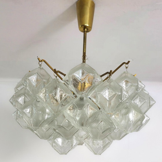 Image 1 of Lámpara Kalmar Franken Pagoda de los años 60, cristal raro con latón.