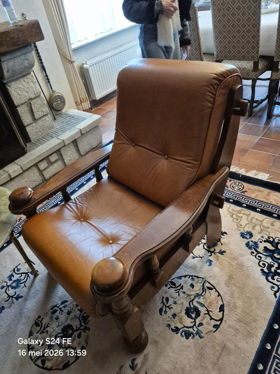 Jean Roche Armchairs – Leather, Wood (photo 5 of 6)