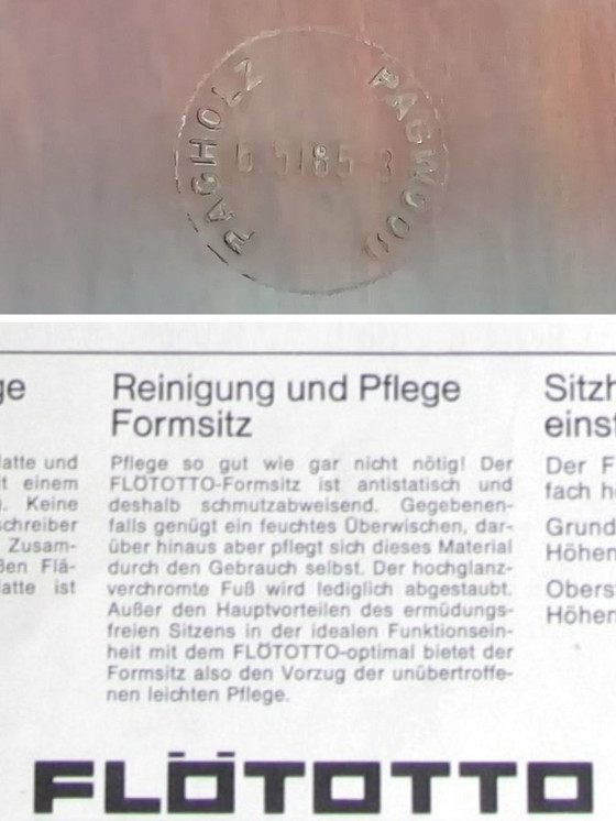 Image 1 of 4x sedia laterale FLÖTOTTO PAGWOOD set di sedie anni '70 nere VINTAGE design industriale seduta modellata