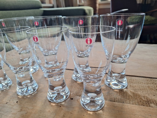 Set von 2 x 4 Tapio Wirkkala Weingläsern. Iittala Finnland