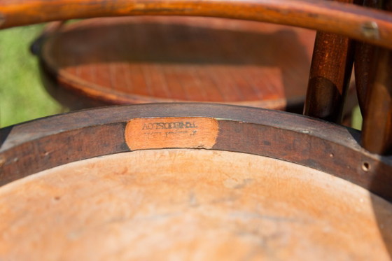 5x Vintage Fischel Thonet-style cafe chairs with pressed seats – Dining chairs, Wood (photo 7 of 18)