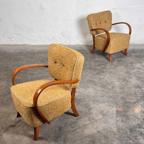 Image 1 of Poltrona Jindřich Halabala H-237 Art Déco per UP Závody, anni '30 - Completamente rinnovata