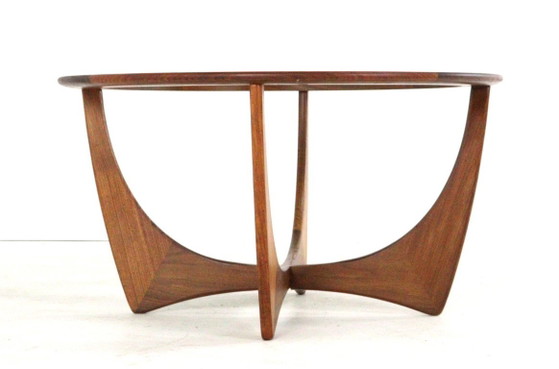 Image 1 of Tavolino rotondo G-Plan Astro con piano in vetro vintage a soffietto