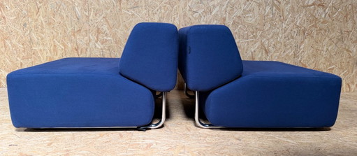 Canapé Softline NOA bleu 4 pièces – modulaire banken, Chrome