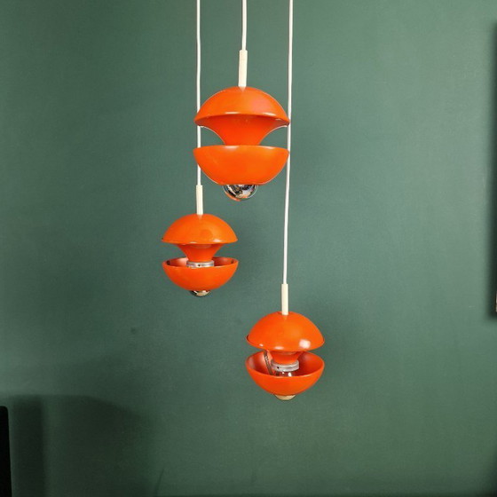 Image 1 of Vintage Kaiser Leuchten cascade hanglamp – ontwerp Klaus Hempel – Space Age (1970s, Duitsland)