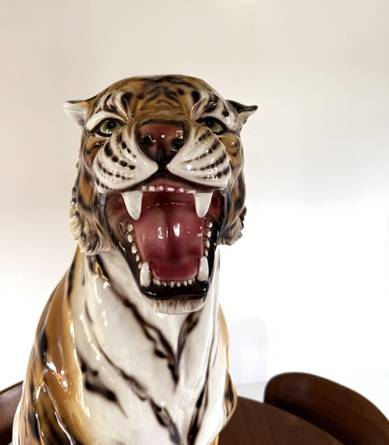Image 1 of Vintage XXL ceramic tiger, Italy '60