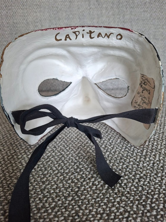 Maschera veneziana Capitano Serena Artepous, fatta a mano, Oggetti decorativi, Altro, Rosso, Vintage (foto 2 di 5)